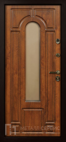 Дверь со стеклом и ковкой МДФ ПВХ №5