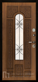 Дверь со стеклом и ковкой МДФ ПВХ №2