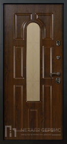 Дверь со стеклом и ковкой МДФ ПВХ №8